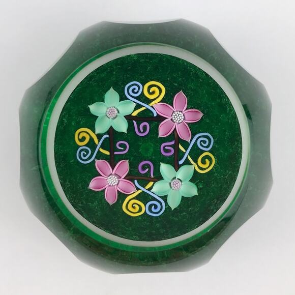 Perthshire PP223 2000 3D Lampwork Flower Celtic Style Facet LE Paperweight Cert - Picture 1 of 14